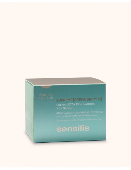 Sensilis Supreme Crema Día Detox Renovadora y Antiaging SPF15 50 ml.