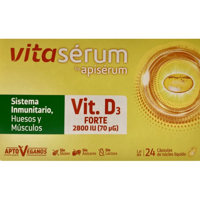 VitaSérum by Apisérum Vit. D3 Forte 24 Cápsulas de Núcleo Líquido
