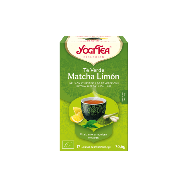 Yogi Tea Té Verde Matcha Limón 17 Bolsitas de Infusión 1,8 gr.