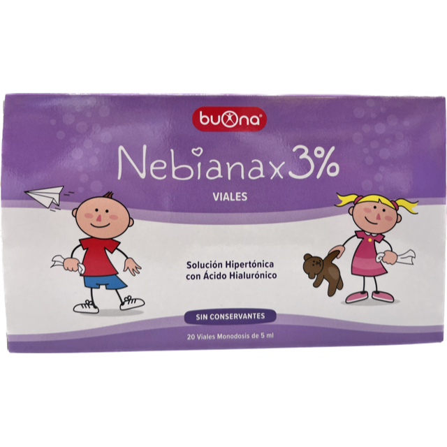 Nebianax 3% 20 Viales 5 ml. de Solución Hipertónica con Ácido Hialurónico